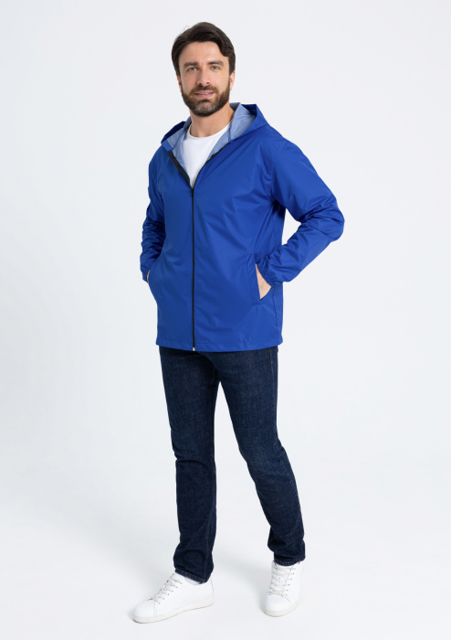 Синяя однотонная ветровка арт. 59, 100% полиэстер, Dewspo 210T – оптом | Мерч, униформа и текстиль для бизнеса фото-4