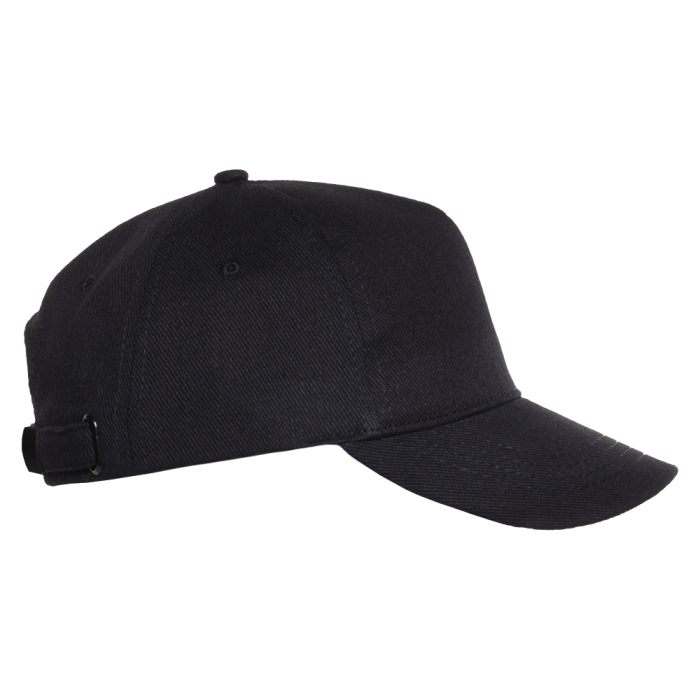 Черная бейсболка арт. 01, 5 клиньев из 100% хлопка, 330 гр/м2, оптом | Мерч, униформа и текстиль для бизнеса  фото-4