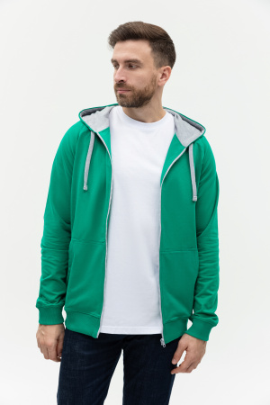 Толстовка мужская STAN с капюшоном на молнии футер без начёса 260, 61, Зелёный (30) | Мерч, униформа и текстиль для бизнеса photo-7