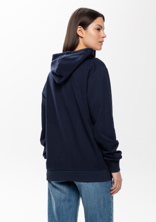 Темно-синее худи арт. 23 с контрастным капюшоном, футер без начеса 100% хлопок, 260 гр/м2 | Мерч, униформа и текстиль для бизнеса photo-5