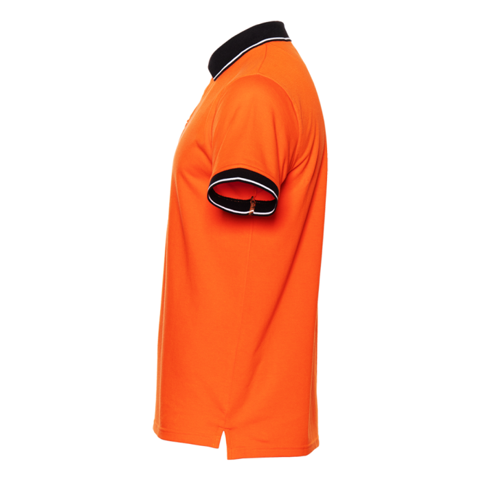 Рубашка поло  мужская STAN с контрастными деталями хлопок/полиэстер 185, 04С, Оранжевый/Чёрный (28/20) фото-2