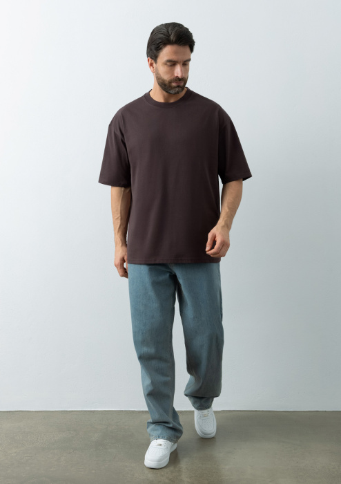 Футболка унисекс оверсайз STAN хлопок  260, 156, Темно-шоколадный (107) фото-3