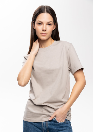 Светло-серая футболка арт. 02 прямого кроя из 100% хлопка, 160 гр/м2, оптом | Мерч, униформа и текстиль для бизнеса  photo-7