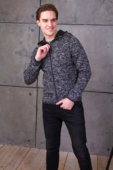 Темно-синяя толстовка STAN арт. 67 на молнии, вязаный флис 100% полиэстер, 320 гр/м2 | Мерч, униформа и текстиль для бизнеса фото-3