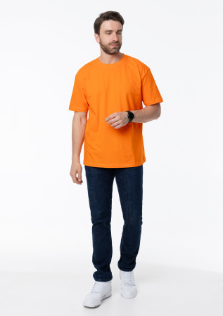 Оранжевая футболка арт. 02 прямого кроя из 100% хлопка, 160 гр/м2, оптом | Мерч, униформа и текстиль для бизнеса  photo-10