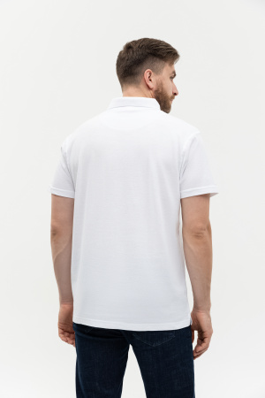 Белая рубашка поло арт. 04, 65% хлопок, 35% полиэстер, 185 гр/м2, оптом | Мерч, униформа и текстиль для бизнеса  photo-6