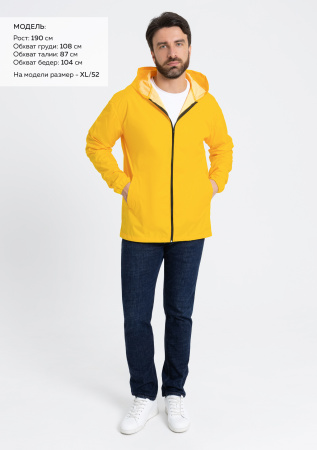 Желтая однотонная ветровка арт. 59, 100% полиэстер, Dewspo 210T – оптом | Мерч, униформа и текстиль для бизнеса photo-3