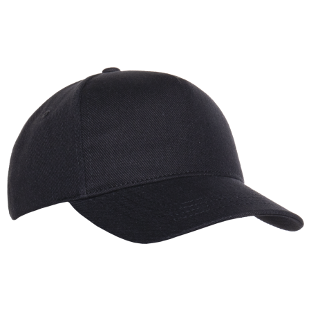 Черная бейсболка арт. 01, 5 клиньев из 100% хлопка, 330 гр/м2, оптом | Мерч, униформа и текстиль для бизнеса  photo-1