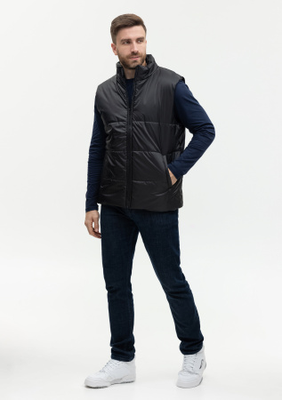 Черный однотонный утепленный жилет арт. 84, 100% нейлон, оптом | Мерч, униформа и текстиль для бизнеса photo-4