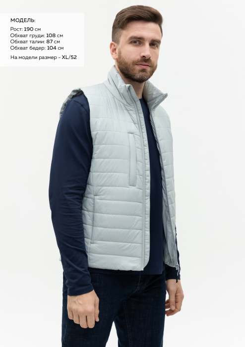 Светло-серый ультралёгкий жилет арт. 87, 100% нейлон, оптом | Мерч, униформа и текстиль для бизнеса фото-4