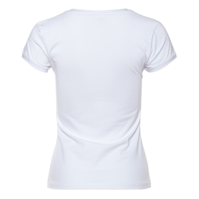 Женская белая футболка арт. 07U приталенного силуэта, 92% хлопок и 8% эластан, 180 гр/м2, оптом | Мерч, униформа и текстиль для бизнеса  фото-1