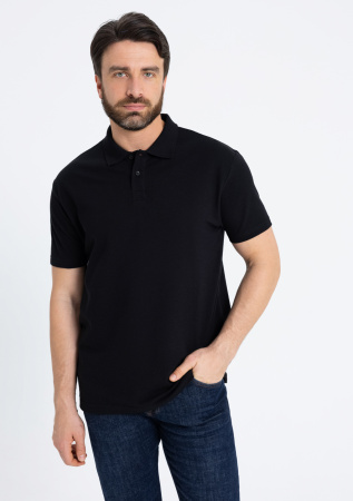 Черная рубашка поло арт. 04U из 100% хлопка, 185 гр/м2, оптом | Мерч, униформа и текстиль для бизнеса  photo-6