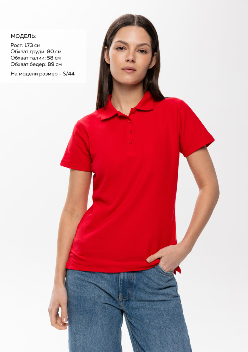 Рубашка поло женская STAN хлопок/полиэстер 185, 04WL, Красный (14) | Мерч, униформа и текстиль для бизнеса фото-3