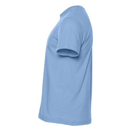 Небесно-голубая футболка арт. 51 прямого кроя из 100% хлопка, 150 гр/м2, оптом | Мерч, униформа и текстиль для бизнеса  photo-1