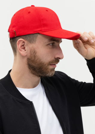 Красная бейсболка арт. 06, 6 клиньев из 100% хлопка, 330 гр/м2, оптом | Мерч, униформа и текстиль для бизнеса  photo-6