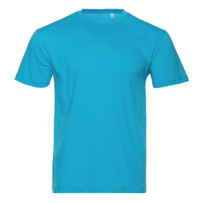 Бирюзовая футболка арт. 51 прямого кроя из 100% хлопка, 150 гр/м2, оптом | Мерч, униформа и текстиль для бизнеса  фото-0