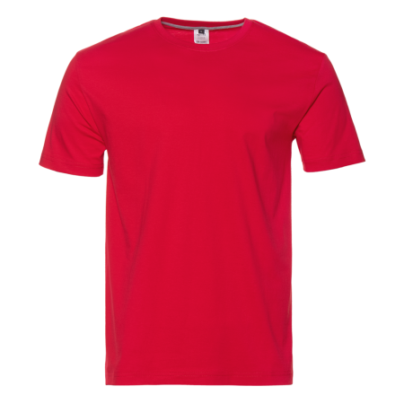 Красная футболка арт. 02 прямого кроя из 100% хлопка, 160 гр/м2, оптом | Мерч, униформа и текстиль для бизнеса  photo-0