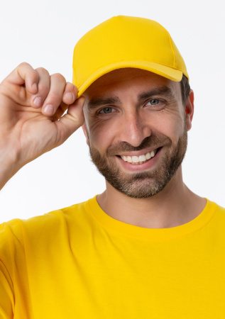 Жёлтая футболка арт. 02 прямого кроя из 100% хлопка, 160 гр/м2, оптом | Мерч, униформа и текстиль для бизнеса photo-15