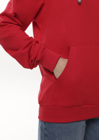 Красное худи арт. 23 с контрастным капюшоном, футер без начеса 100% хлопок, 260 гр/м2 | Мерч, униформа и текстиль для бизнеса photo-8