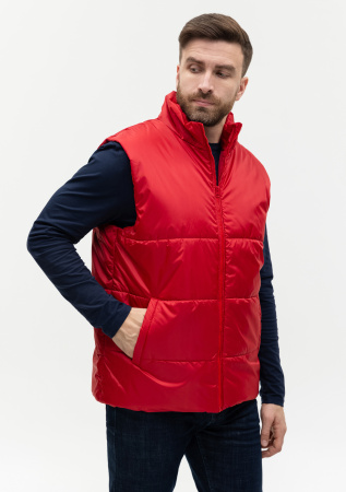 Красный однотонный утепленный жилет арт. 84, 100% нейлон, оптом | Мерч, униформа и текстиль для бизнеса photo-4