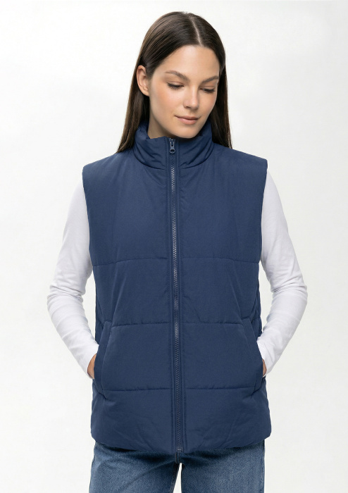 Жилет унисекс STAN утепленный 90, 130, 85, Т. синий (46) фото-4