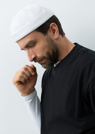 Белый докер арт. 034, 6 клиньев, 100% хлопок, 280 гр/м2, оптом | Мерч, униформа и текстиль для бизнеса  photo-5