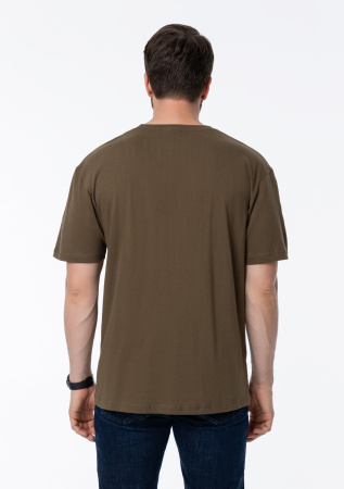 Футболка арт. 02 цвета хаки прямого кроя из 100% хлопка, 160 гр/м2, оптом | Мерч, униформа и текстиль для бизнеса  photo-15