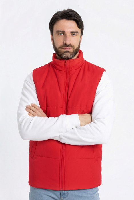 Жилет унисекс STAN утепленный 90, 130, 85, Красный (14) фото-4