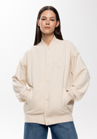 Молочный однотонный бомбер арт. 70, футер 3-нитка (70% хлопок, 30% эластан), оптом | Мерч, униформа и текстиль для бизнеса photo-6