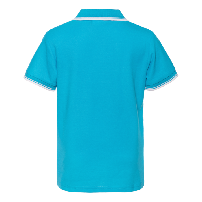 Детская бирюзовая рубашка поло арт. 04TJ, 80% хлопок, 20% полиэстер, 185 гр/м2, оптом | Мерч, униформа и текстиль для бизнеса  фото-1