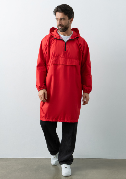 Красный однотонный дождевик пончо арт. 61, 100% полиэстер с водоотталкивающей пропиткой, оптом | Мерч, униформа и текстиль для бизнеса фото-3