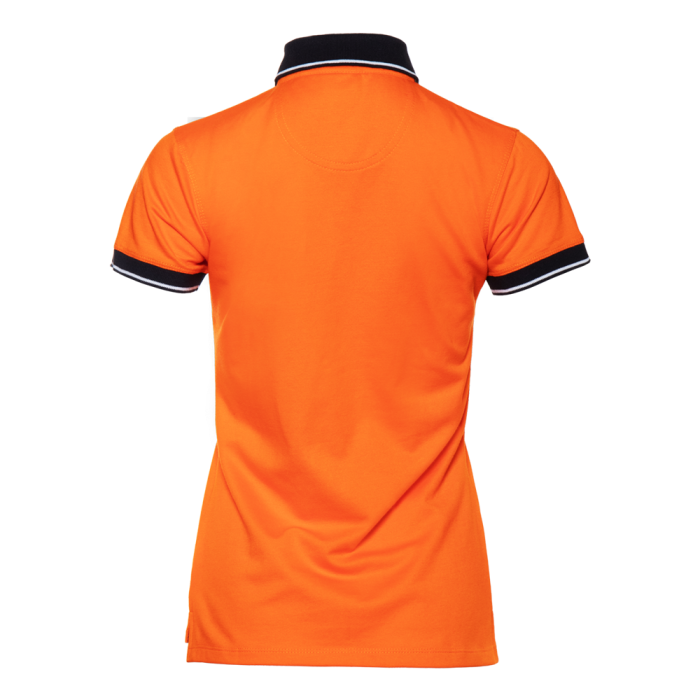 Женская оранжевая рубашка поло арт. 04CW приталенного кроя, 80% хлопок, 20% полиэстер, 185 гр/м2, оптом | Мерч, униформа и текстиль для бизнеса 
 фото-1