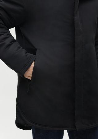 Черная однотонная куртка арт. 73, 100% полиэстер с водоотталкивающей пропиткой, оптом | Мерч, униформа и текстиль для бизнеса photo-20