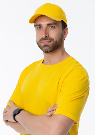 Жёлтая футболка арт. 02 прямого кроя из 100% хлопка, 160 гр/м2, оптом | Мерч, униформа и текстиль для бизнеса photo-16