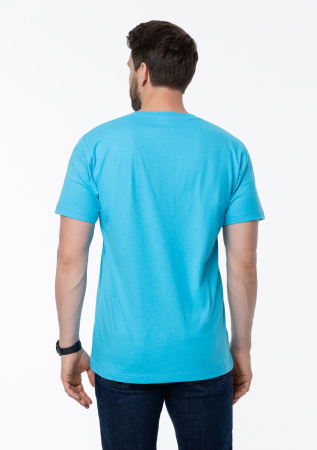 Бирюзовая футболка арт. 51 прямого кроя из 100% хлопка, 150 гр/м2, оптом | Мерч, униформа и текстиль для бизнеса  photo-8