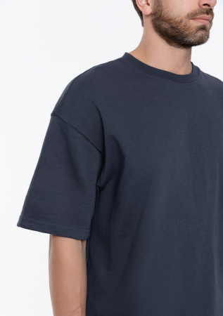 Графитовая футболка арт. 40 оверсайз кроя, состав 65% хлопок 35% полиэстер, 260 гр/м2, оптом| Мерч, униформа и текстиль для бизнеса photo-6