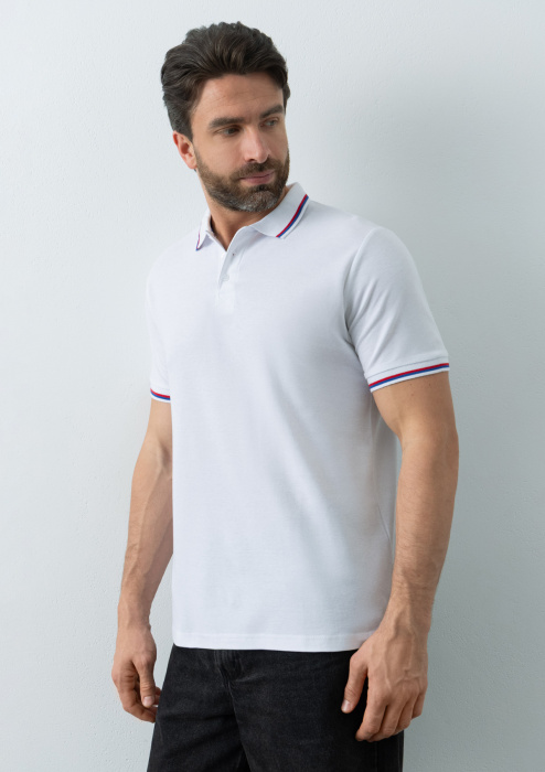 Рубашка поло унисекс STAN триколор  хлопок/полиэстер 185, 04R, Белый (10) | Мерч, униформа и текстиль для бизнеса фото-3