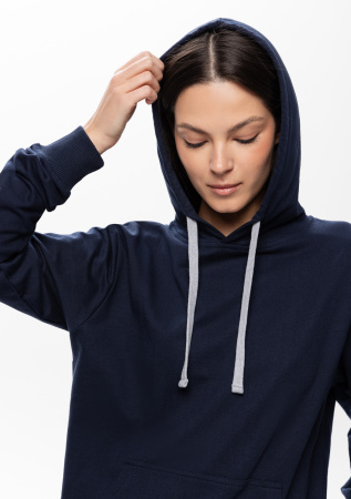 Темно-синее худи арт. 23 с контрастным капюшоном, футер без начеса 100% хлопок, 260 гр/м2 | Мерч, униформа и текстиль для бизнеса photo-7