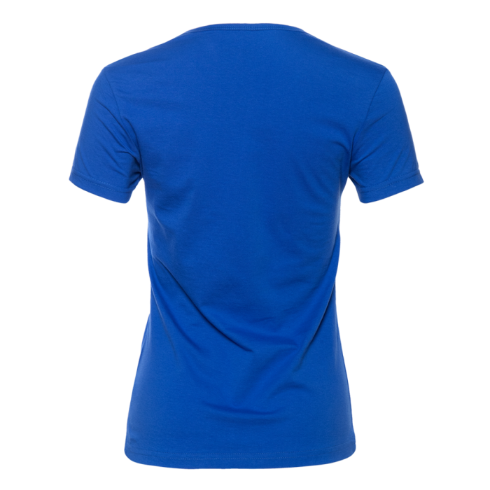 Женская синяя футболка арт. 02W приталенного силуэта из 100% хлопка, 150 гр/м2, оптом | Мерч, униформа и текстиль для бизнеса  фото-1