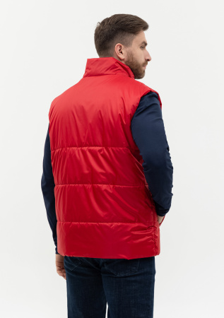 Красный однотонный утепленный жилет арт. 84, 100% нейлон, оптом | Мерч, униформа и текстиль для бизнеса photo-3