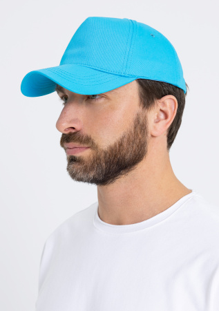 Бирюзовая бейсболка арт. 03, 5 клиньев из 100% хлопка, 280 гр/м2, оптом | Мерч, униформа и текстиль для бизнеса  photo-5
