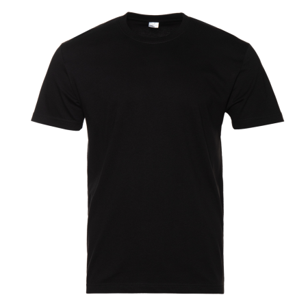 Чёрная футболка арт. 08U прямого кроя из 100% хлопка, 180 гр/м2, оптом | Мерч, униформа и текстиль для бизнеса  photo-0