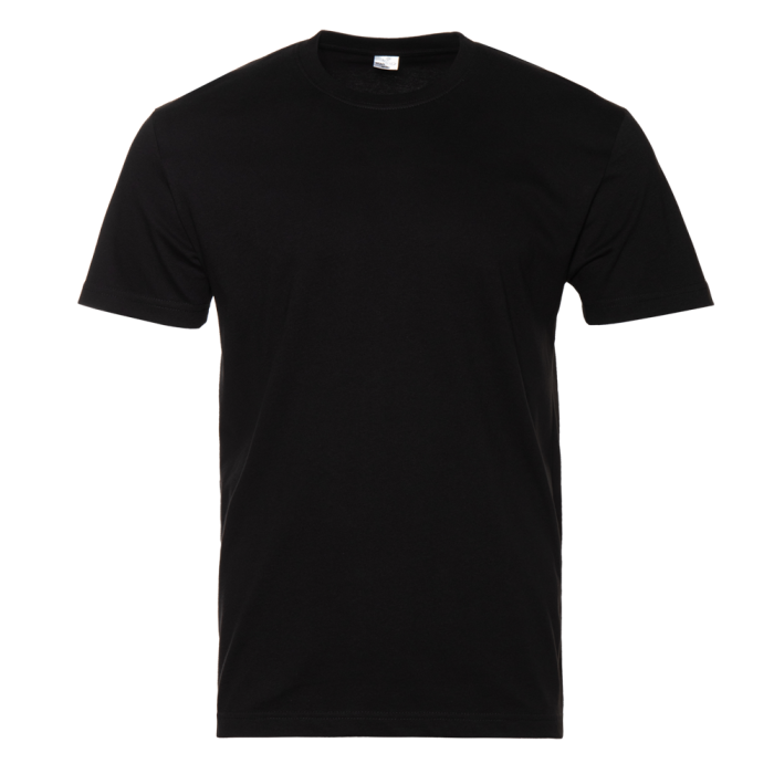 Чёрная футболка арт. 08U прямого кроя из 100% хлопка, 180 гр/м2, оптом | Мерч, униформа и текстиль для бизнеса  фото-0