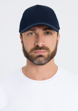 Темно-синяя бейсболка арт. 03, 5 клиньев из 100% хлопка, 280 гр/м2, оптом | Мерч, униформа и текстиль для бизнеса  photo-5