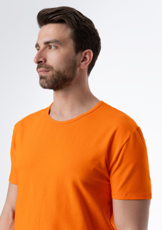 Оранжевая футболка арт. 37 облегающего силуэта, 92% хлопок, 8% эластан, 180 гр/м2, оптом | Мерч, униформа и текстиль для бизнеса  photo-5