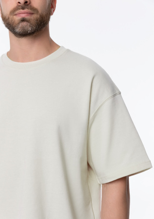 Молочная футболка арт. 40 оверсайз кроя, состав 65% хлопок 35% полиэстер, 260 гр/м2, оптом| Мерч, униформа и текстиль для бизнеса   photo-12