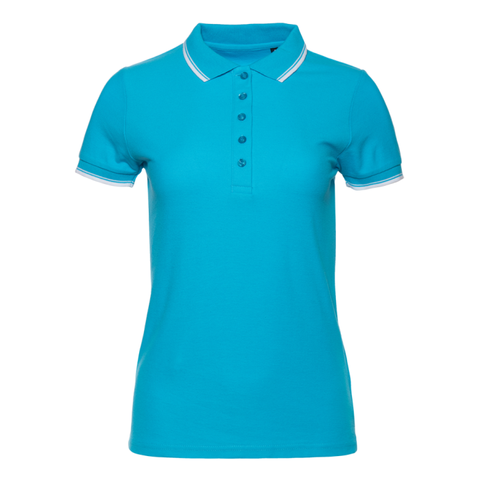 Женская бирюзовая рубашка поло арт. 04BK приталенного кроя, 80% хлопок, 20% полиэстер, 185 гр/м2, оптом | Мерч, униформа и текстиль для бизнеса  фото-0