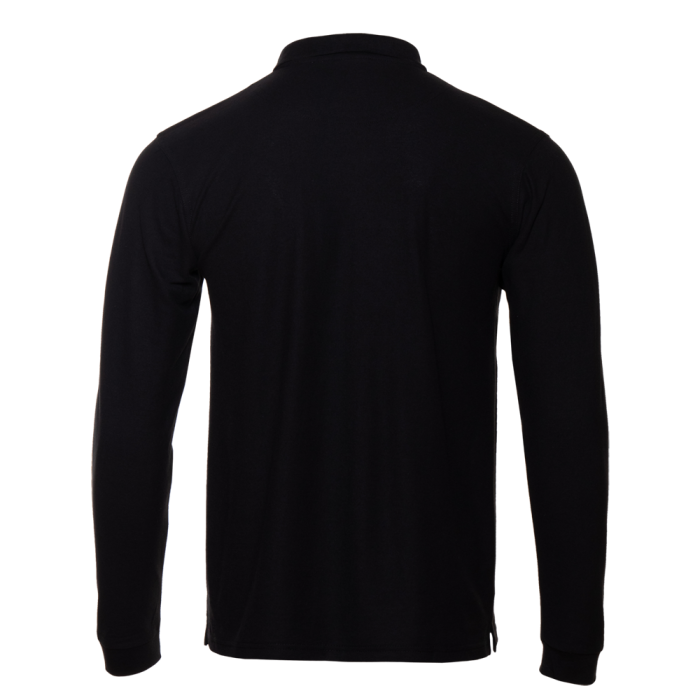Черная рубашка поло с длинным рукавом арт. 04S, 65% хлопок, 35% полиэстер, 185 гр/м2, оптом | Мерч, униформа и текстиль для бизнеса  фото-1