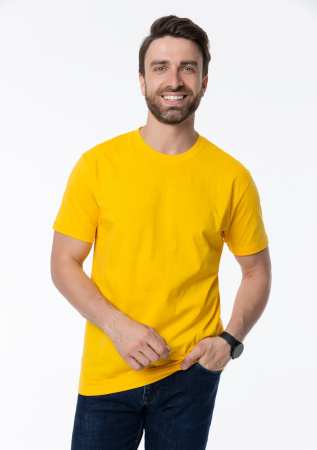 Жёлтая футболка арт. 51 прямого кроя из 100% хлопка, 150 гр/м2, оптом | Мерч, униформа и текстиль для бизнеса  photo-8