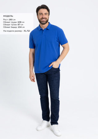 Синяя рубашка поло арт. 04B из 100% хлопка, 185 гр/м2, оптом | Мерч, униформа и текстиль для бизнеса  photo-3